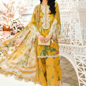 Deep Mustard Embroidered Lawn Suit